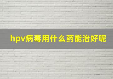 hpv病毒用什么药能治好呢