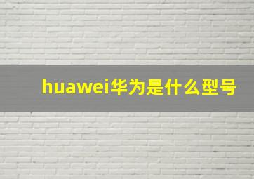 huawei华为是什么型号