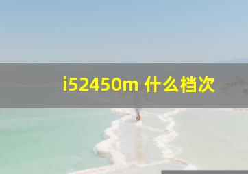 i52450m 什么档次