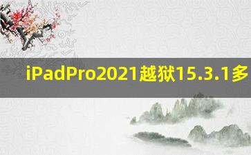 iPadPro2021越狱15.3.1多巴胺