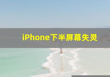 iPhone下半屏幕失灵