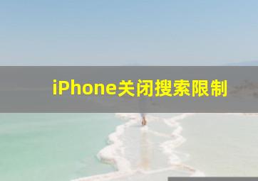 iPhone关闭搜索限制