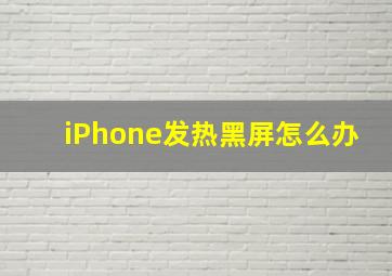 iPhone发热黑屏怎么办