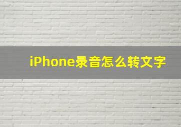 iPhone录音怎么转文字