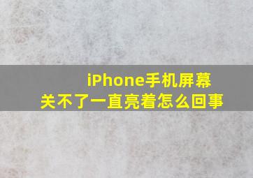 iPhone手机屏幕关不了一直亮着怎么回事