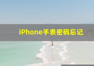 iPhone手表密码忘记