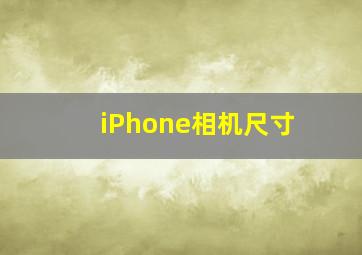 iPhone相机尺寸