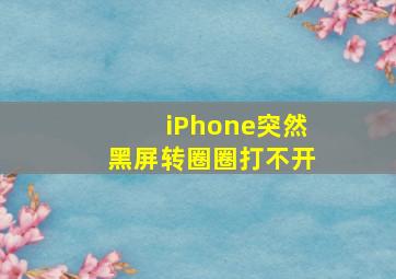 iPhone突然黑屏转圈圈打不开