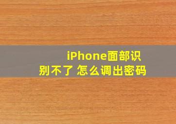 iPhone面部识别不了 怎么调出密码