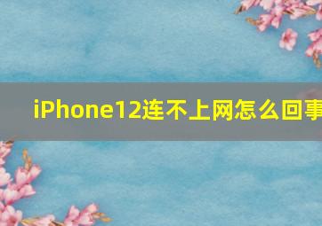 iPhone12连不上网怎么回事