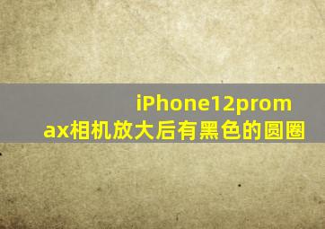 iPhone12promax相机放大后有黑色的圆圈