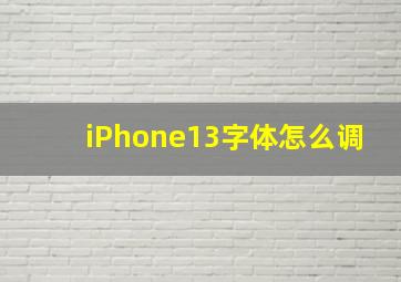 iPhone13字体怎么调