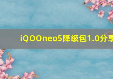 iQOOneo5降级包1.0分享