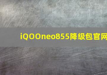 iQOOneo855降级包官网