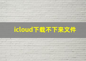 icloud下载不下来文件