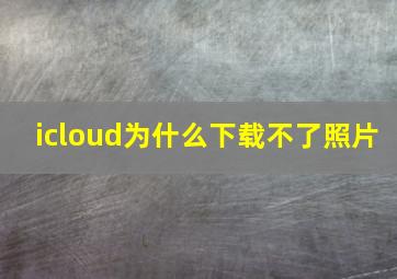 icloud为什么下载不了照片