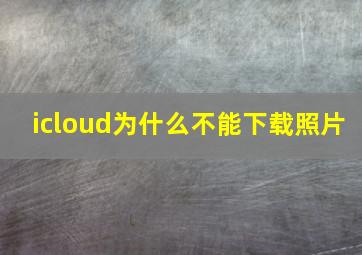 icloud为什么不能下载照片