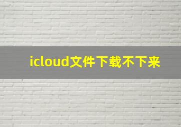 icloud文件下载不下来