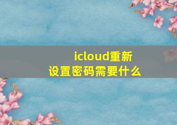 icloud重新设置密码需要什么