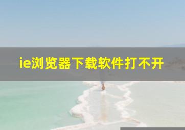 ie浏览器下载软件打不开