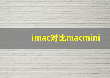 imac对比macmini