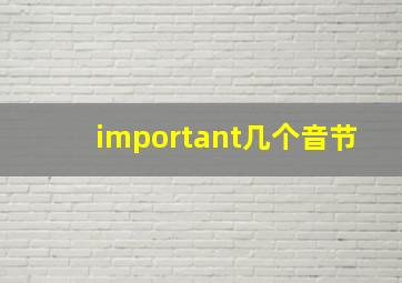 important几个音节