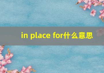 in place for什么意思