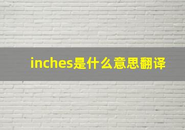 inches是什么意思翻译