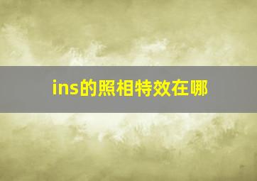 ins的照相特效在哪