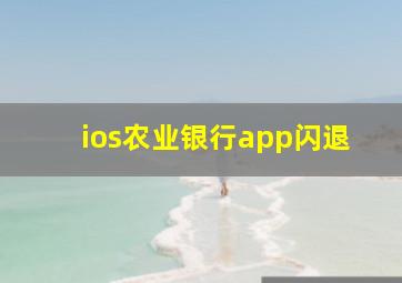 ios农业银行app闪退