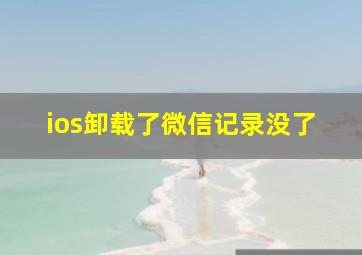 ios卸载了微信记录没了