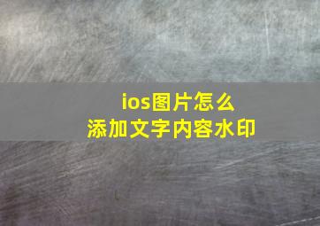 ios图片怎么添加文字内容水印