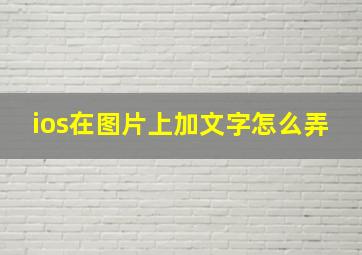 ios在图片上加文字怎么弄