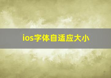 ios字体自适应大小