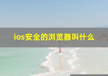 ios安全的浏览器叫什么