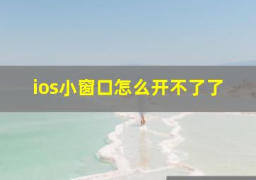 ios小窗口怎么开不了了