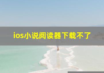 ios小说阅读器下载不了