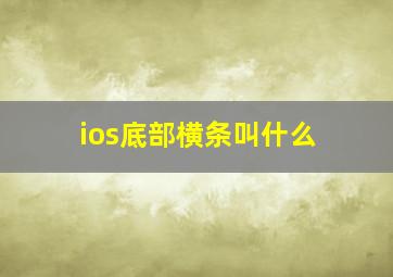 ios底部横条叫什么