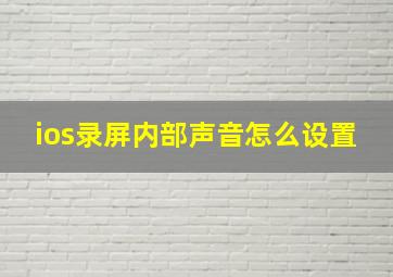 ios录屏内部声音怎么设置