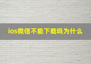 ios微信不能下载吗为什么