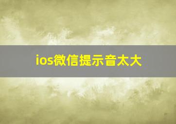 ios微信提示音太大