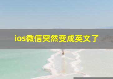 ios微信突然变成英文了