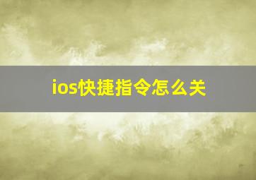 ios快捷指令怎么关