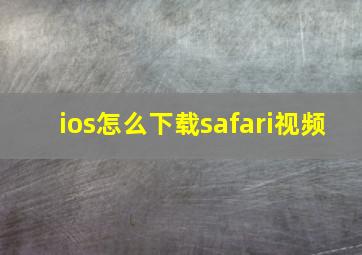 ios怎么下载safari视频