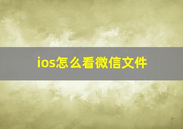 ios怎么看微信文件