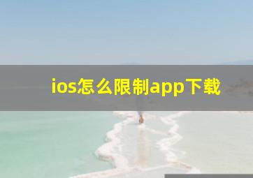 ios怎么限制app下载