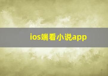 ios端看小说app