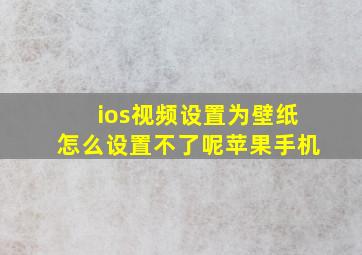 ios视频设置为壁纸怎么设置不了呢苹果手机