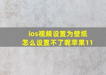 ios视频设置为壁纸怎么设置不了呢苹果11