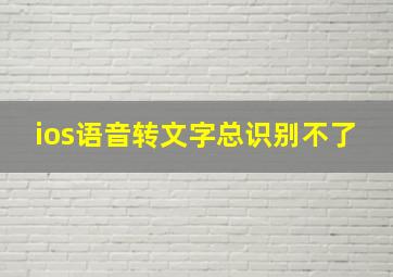 ios语音转文字总识别不了